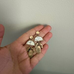 Gold and White Madewell Earrings